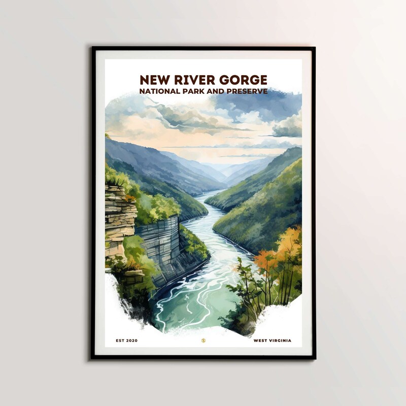 New River Gorge National Park and Preserve Poster, Travel Art, Office Poster, Home Decor | S8